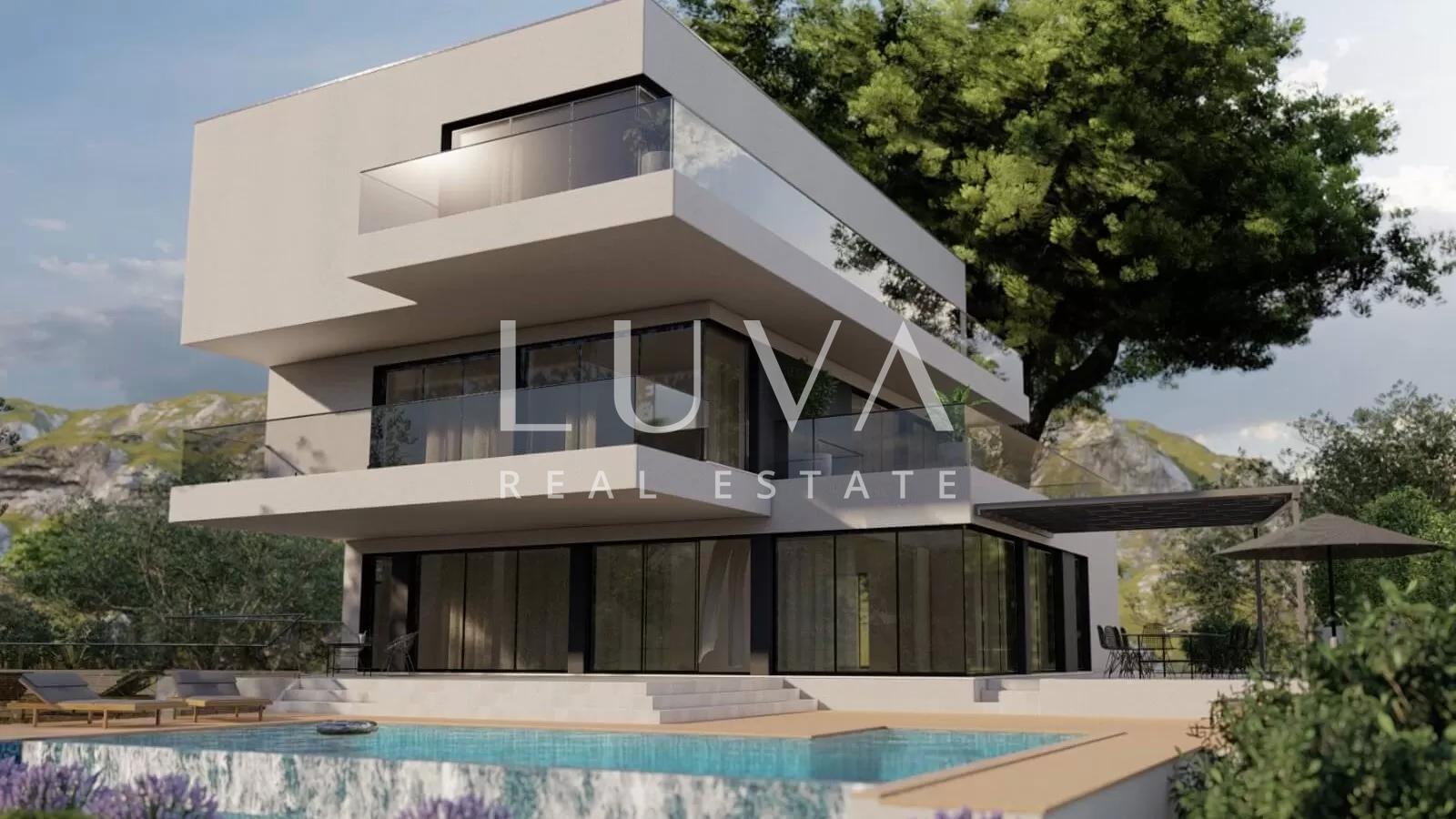 Rogoznica, luxury villa with pool and sea view under construction