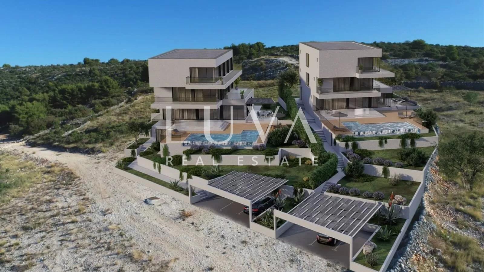 Rogoznica, luxury villa with pool and sea view under construction