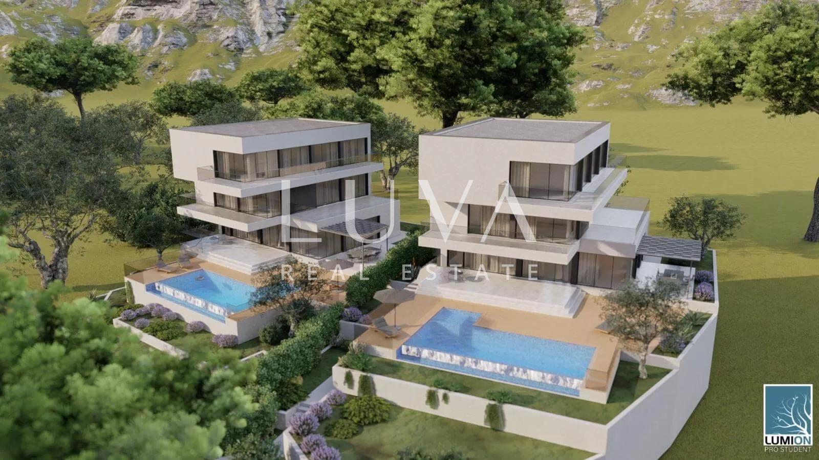 Rogoznica, luxury villa with pool and sea view under construction