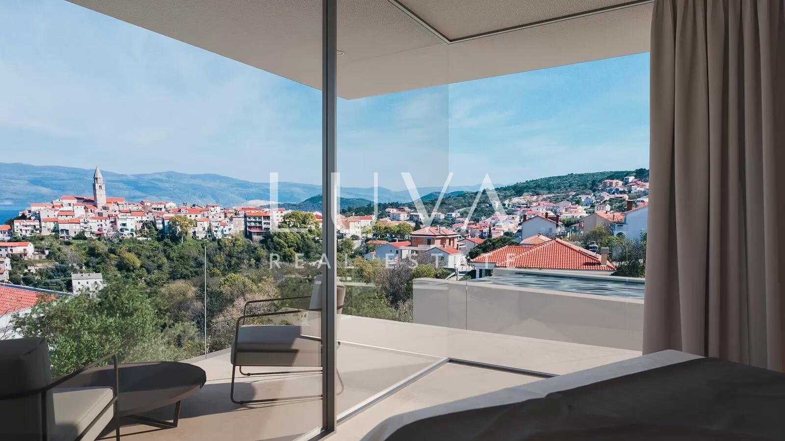 Vrbnik, Krk: Grundstück mit fertiggestelltem Projekt für den Bau einer Luxusvilla zu verkaufen