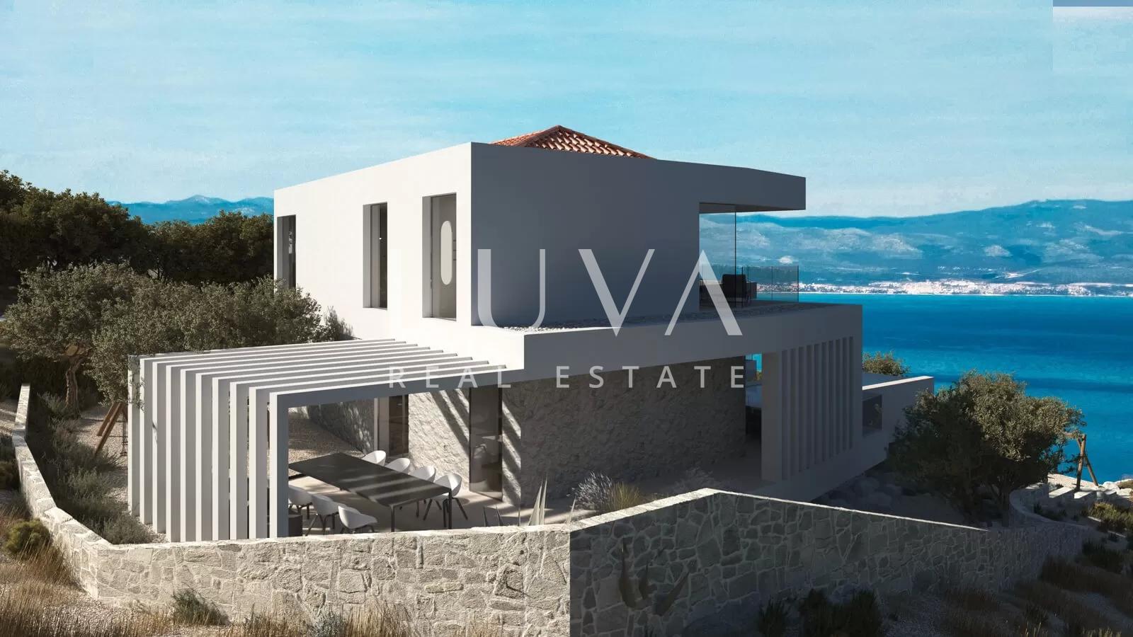 Vrbnik, Krk: Grundstück mit fertiggestelltem Projekt für den Bau einer Luxusvilla zu verkaufen