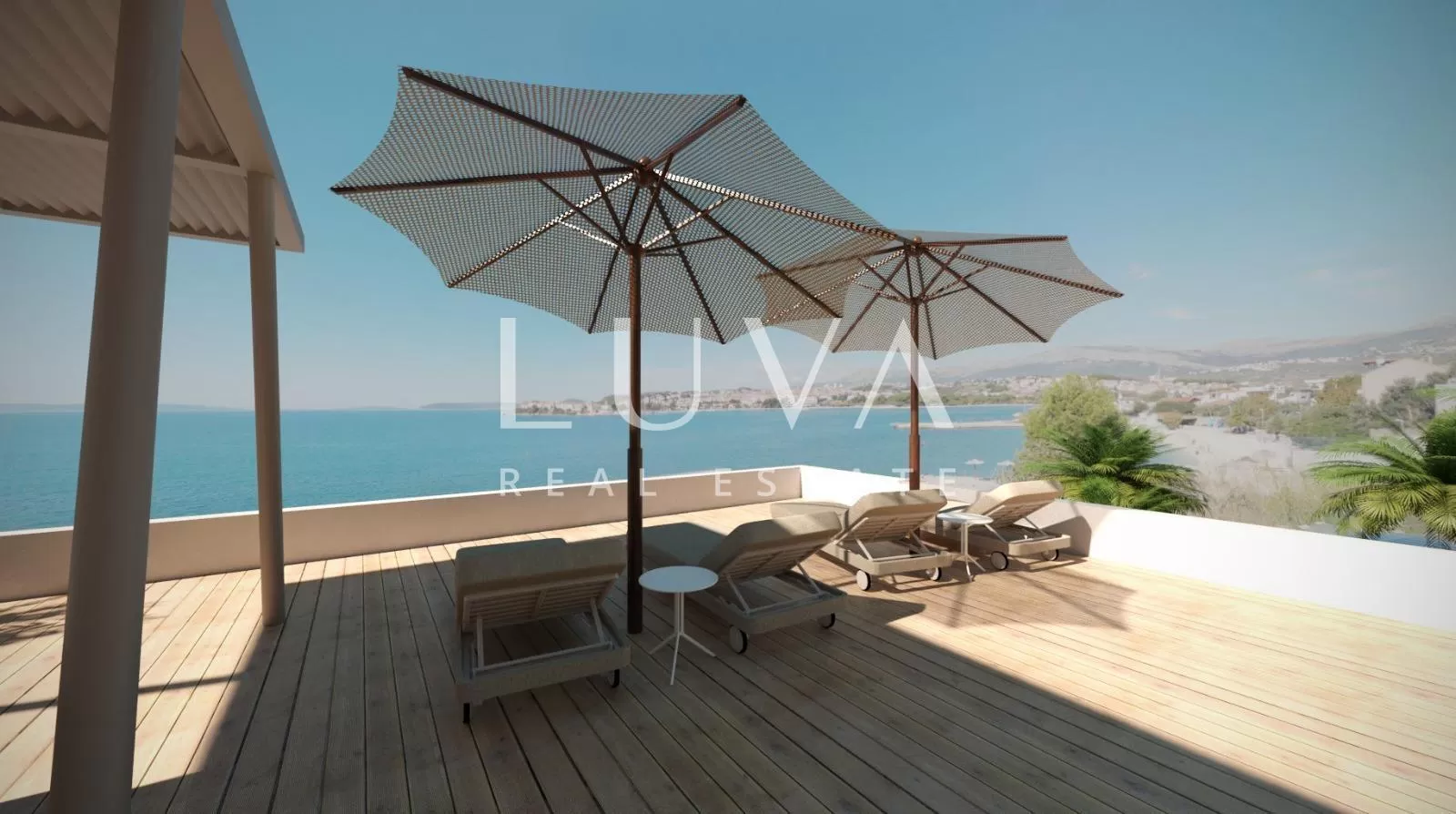 Split, Podstrana, luxurious duplex apartment with a large terrace by the sea for sale