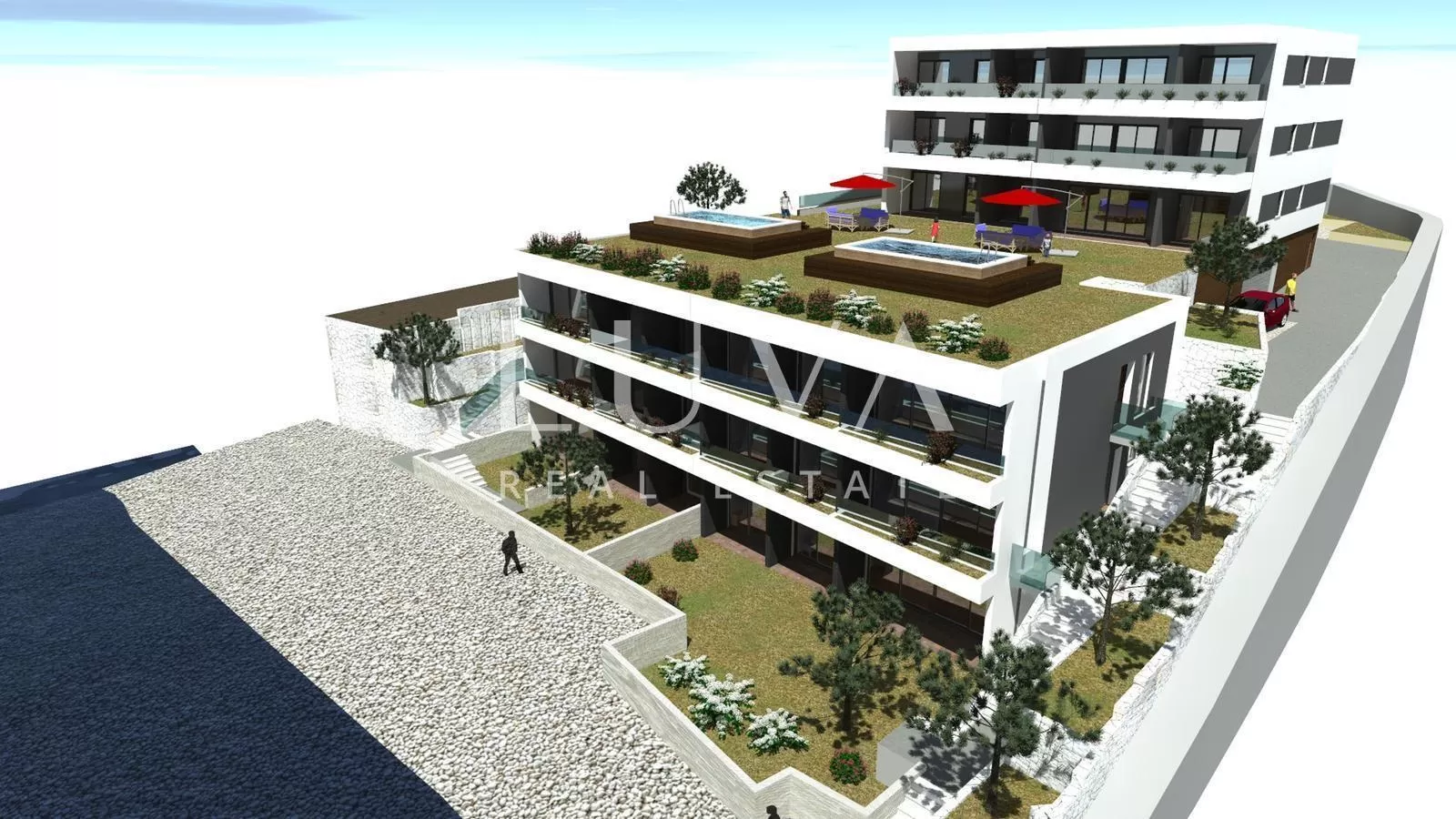 Split, Podstrana, luxurious duplex apartment with a large terrace by the sea for sale