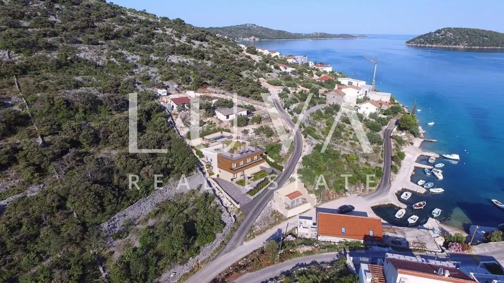 Ražanj, seafront villa (roh bau) with a pool